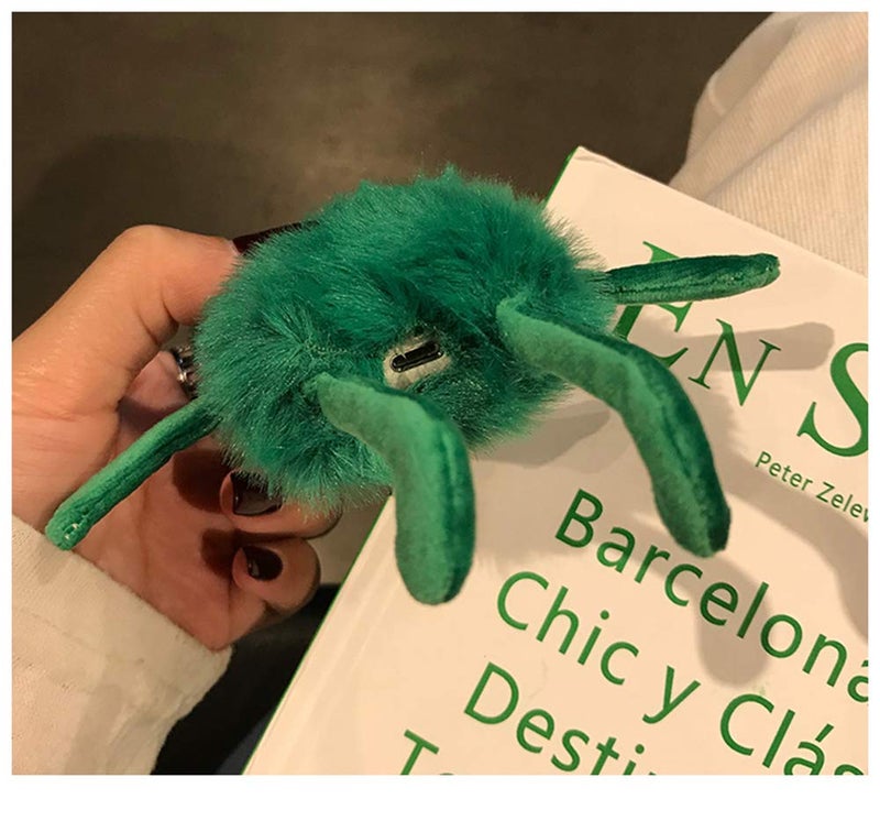 SGVAHY Furry Case for AirPods 1&2 Funny Cute 3D Cartoon Plush Design Frog Soft Warm Fluffy Cover with Keychain Kawaii Anti-Fall Protective Case Women Girls - Image 4